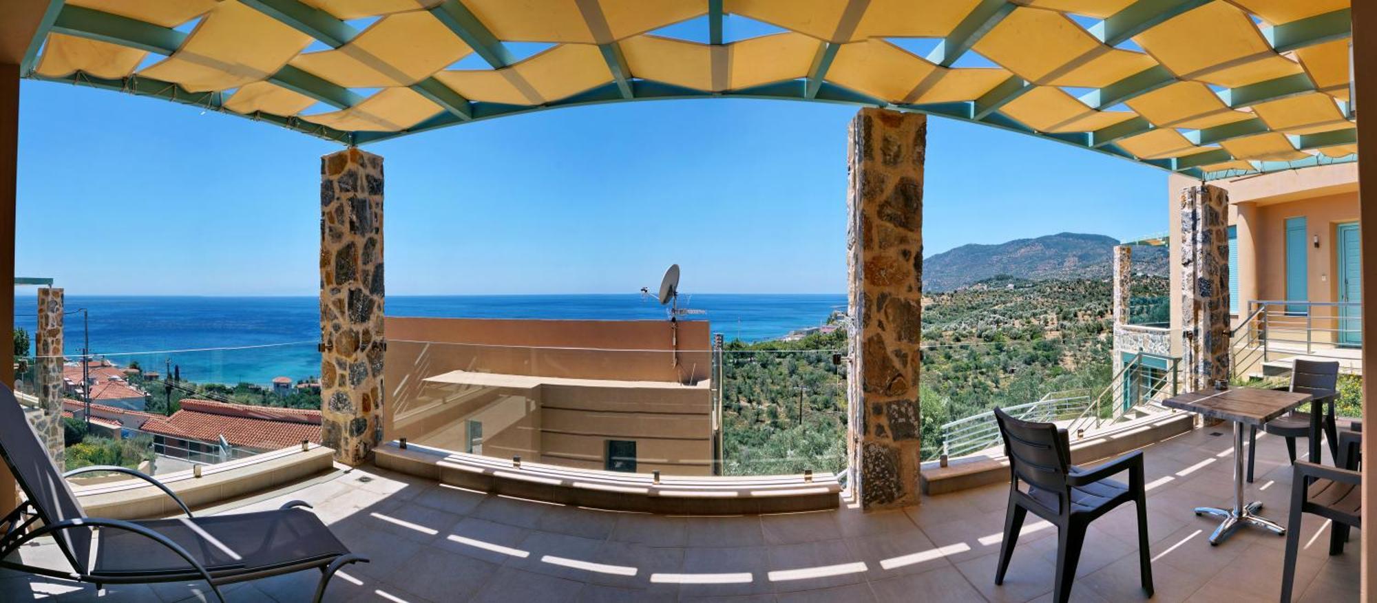 Ouzo Panoramic Houses 1, With Private Pool 플로마리언 외부 사진